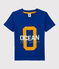 T-shirt maniche corte in jersey bambino blu SURF