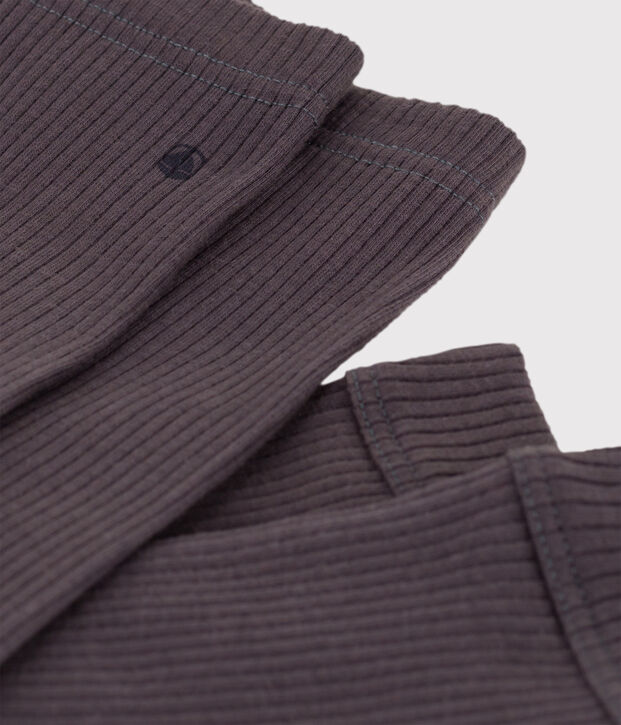 Leggings beb&egrave; in maglia a costine grigio