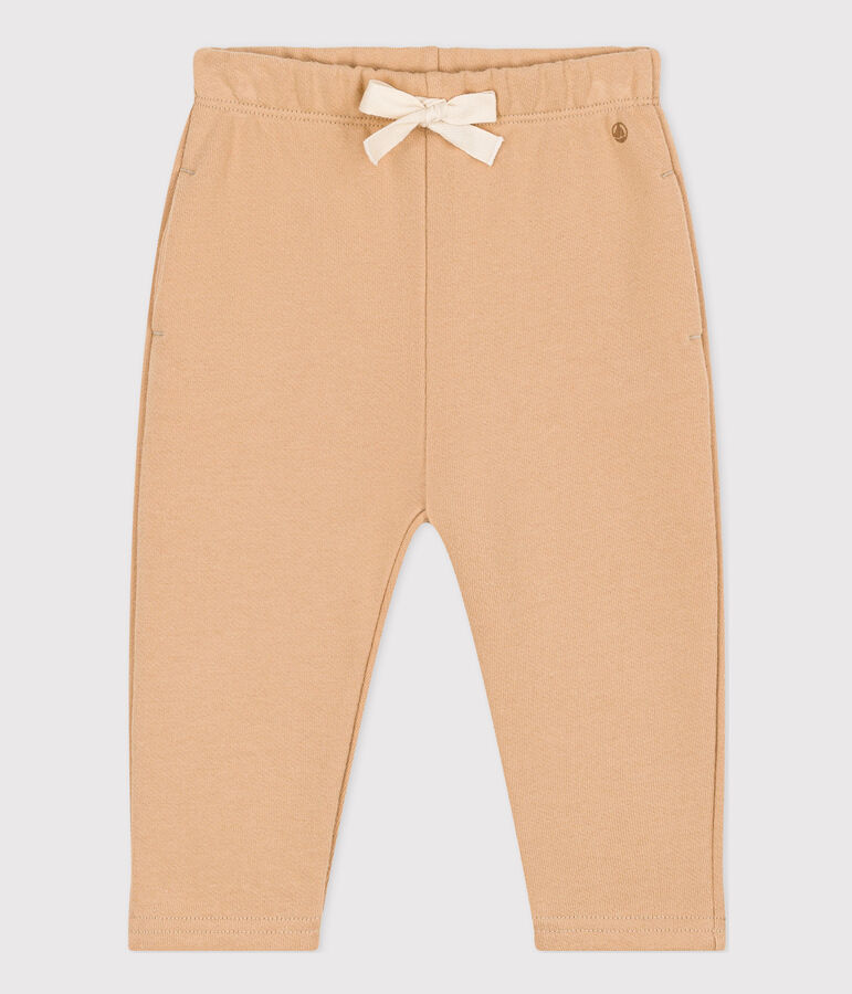 Pantaloni in tessuto felpato per beb&egrave; beige
