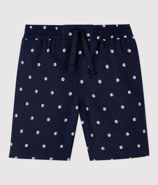 Shorts da mare riciclati con stampa bambino blu SMOKING/bianco MARSHMALLOW