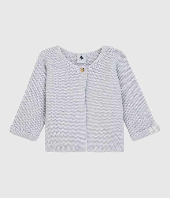 Cardigan bebè in tricot di cotone biologico grigio POUSSIERE CHINE