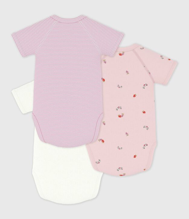 Set di body incrociati a maniche corte in cotone fantasia neonato multicolore