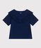 T-shirt in jersey fiammato bambina blu MEDIEVAL