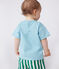 T-shirt a maniche corte in cotone tinta unita neonato blu AQUATIC