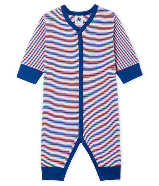 Tutina pigiama senza piedi bambino a costine bianco MARSHMALLOW/bianco MULTICO