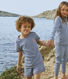 Pigiama corto millerighe in cotone per bambini