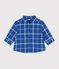 Camicia in flanella a quadri neonato blu/ecru