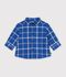 Camicia in flanella a quadri neonato blu/ecru