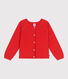 Cardigan in cotone a punto fantasia bambina