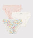 Confezione da 3 slip bambina in cotone a fiori