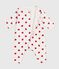 Tutina imbottita in cotone con stampa a cuori neonata bianco MARSHMALLOW/rosso TERKUIT