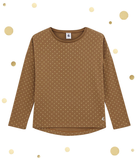 tee-shirta maniche lunghe marrone BRINDILLE/giallo DORE