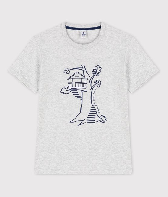 T-shirt  maniche corte in cotone bambino grigio POUSSIERE CHINE