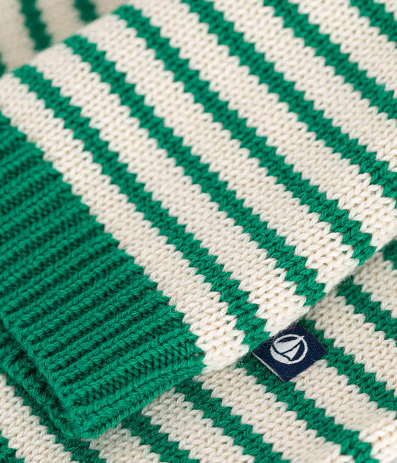 Pullover in maglia di lana e cotone neonato verde JARDIN/ AVALANCHE