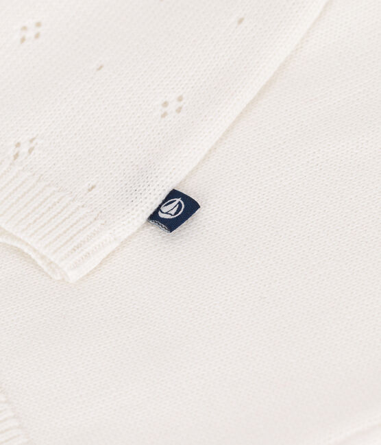 Cardigan in cotone a punto fantasia neonata bianco MARSHMALLOW