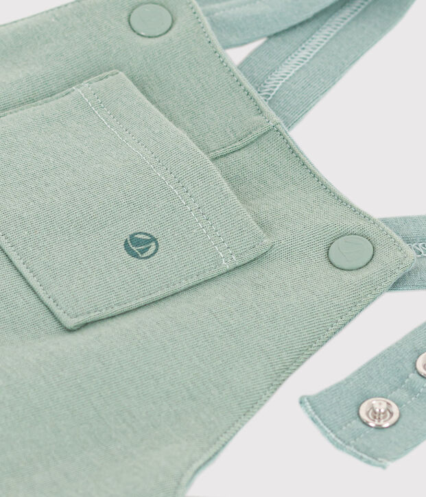 Salopette lunga in jersey spesso per beb&egrave; verde