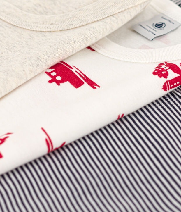 Confezione da 3 canottiere bambino in cotone Le Havre multicolore