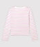 Cardigan in cotone/lino a righe Donna bianco MARSHMALLOW/rosa BOHEME
