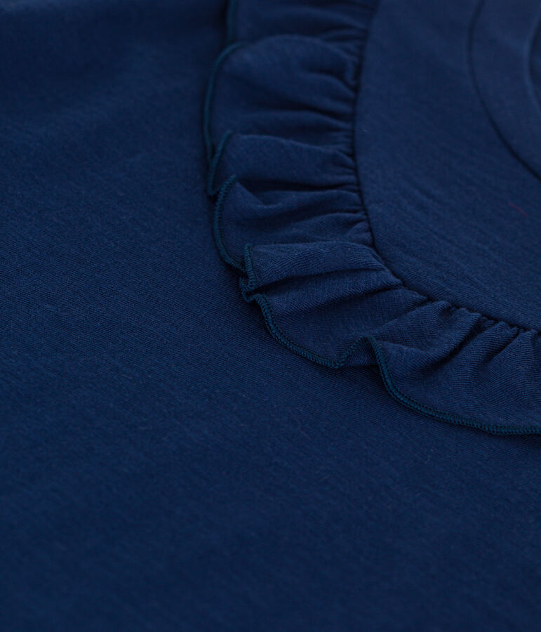 T-shirt in jersey fiammato bambina blu