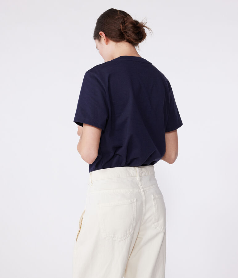 T-shirt donna Le Droit in cotone tinta unita blu SMOKING