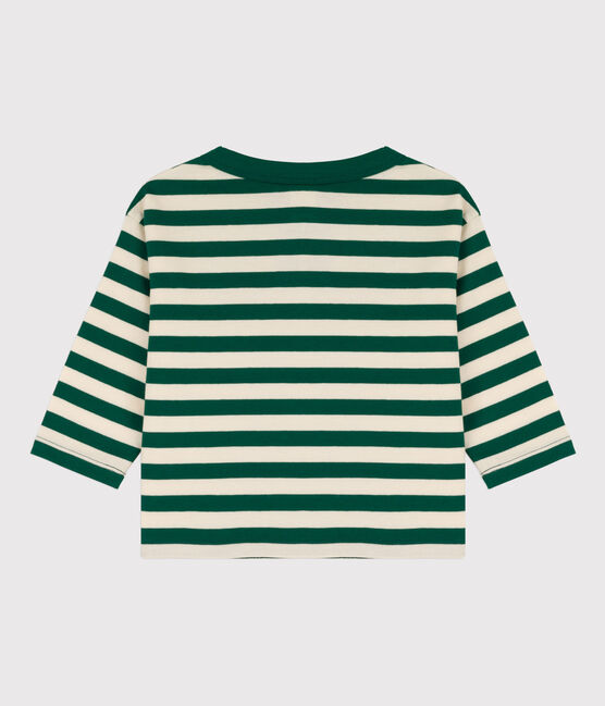 T-shirt maniche lunghe bebè in cotone EVERGREEN/ AVALANCHE