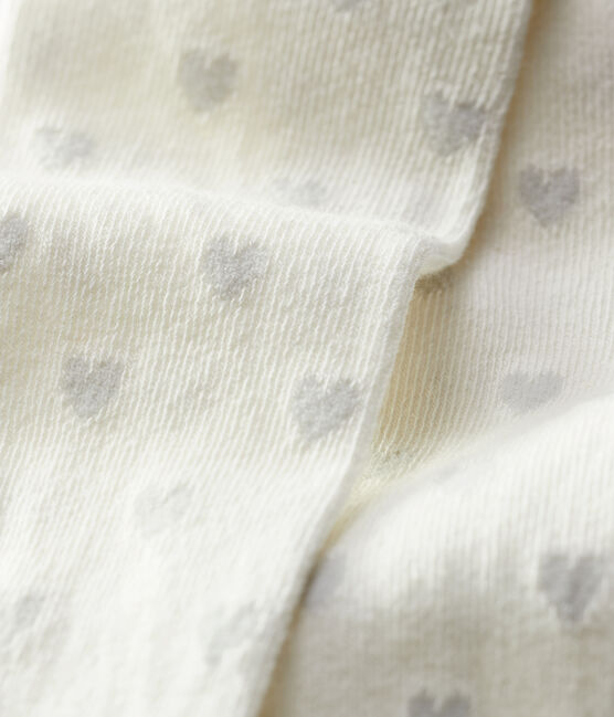 Un paio di collant bebè. bianco MARSHMALLOW/grigio ARGENT