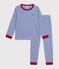 Pigiama in cotone a righe bambino blu/bianco