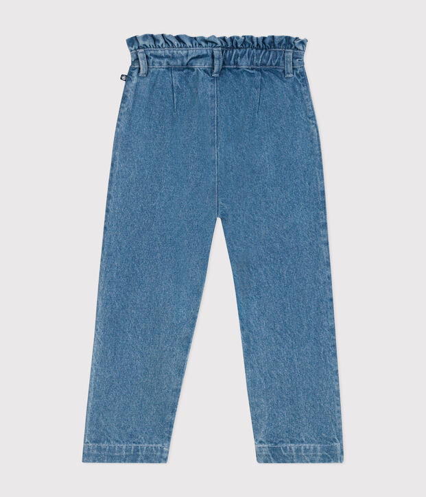 Pantaloni dritti in denim bambina blu