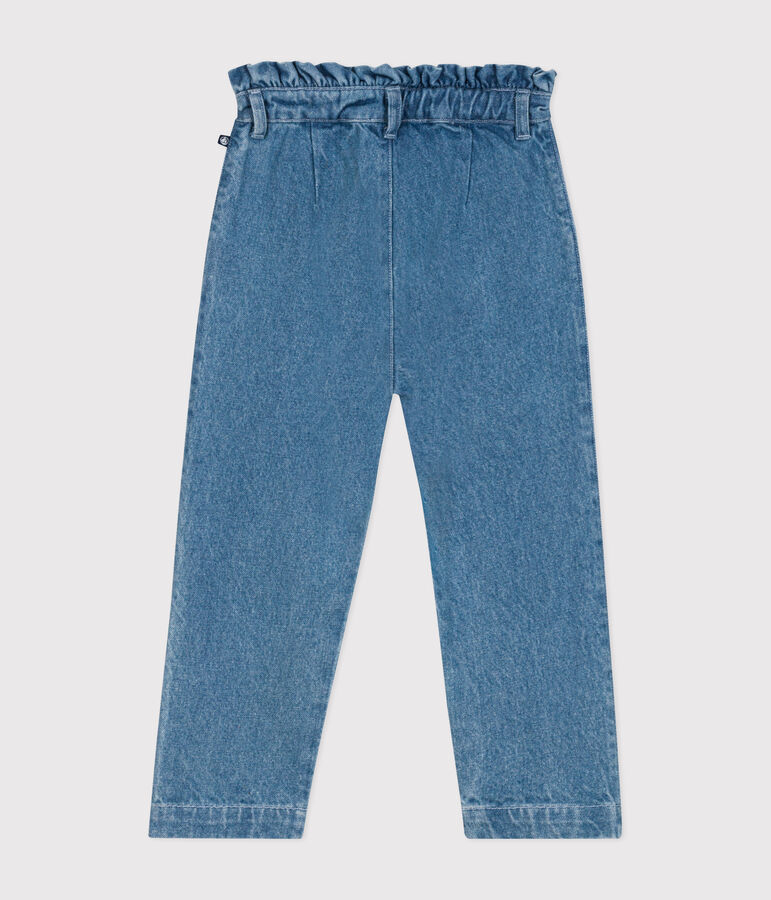 Pantaloni dritti in denim bambina blu