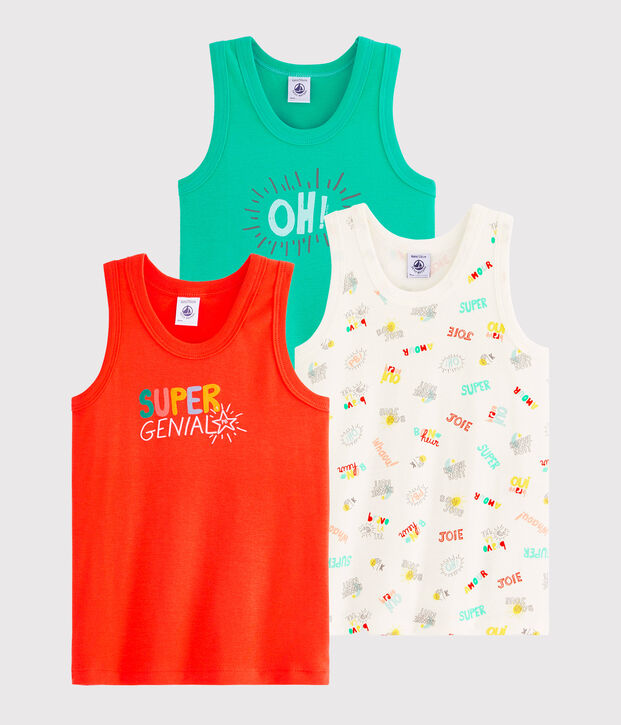 Trio canottiere bambino multicolore
