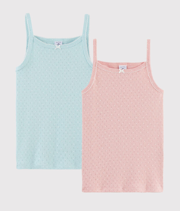 Confezione da 2 canottiere con spalline trou-trou bambina multicolore