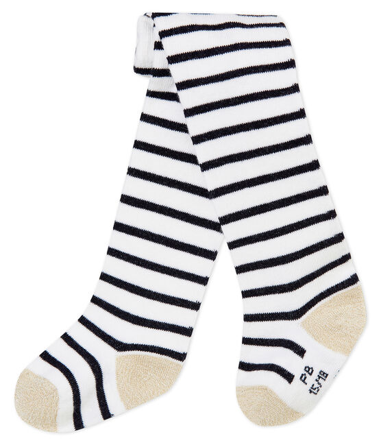 Collants iconici per bebé femmina bianco MARSHMALLOW/blu SMOKING