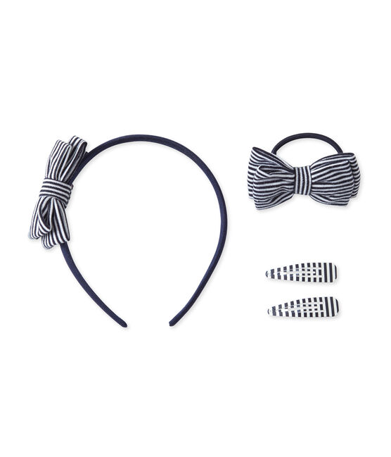 Kit serre-tête et accessoires cheveux en milleraies blu SMOKING/beige COQUILLE