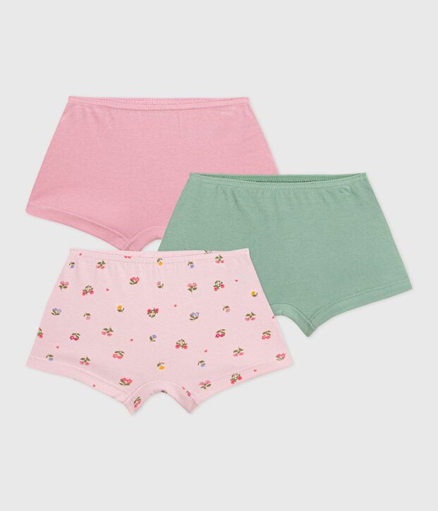 Set di shorty in cotone con stampa a fiori bambina multicolore