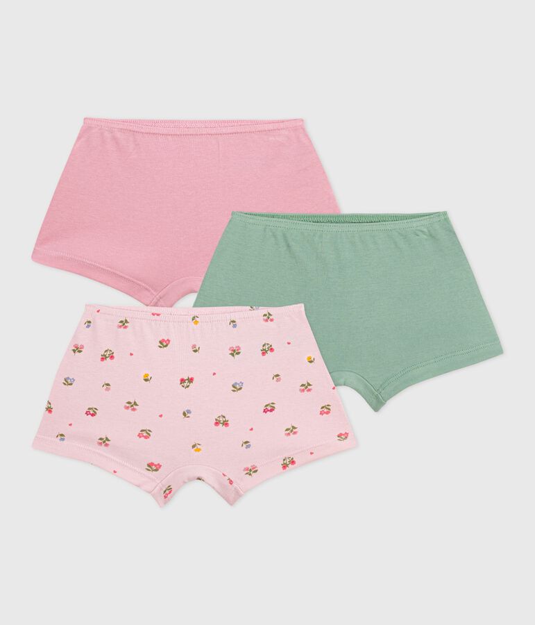 Set di shorty in cotone con stampa a fiori bambina multicolore