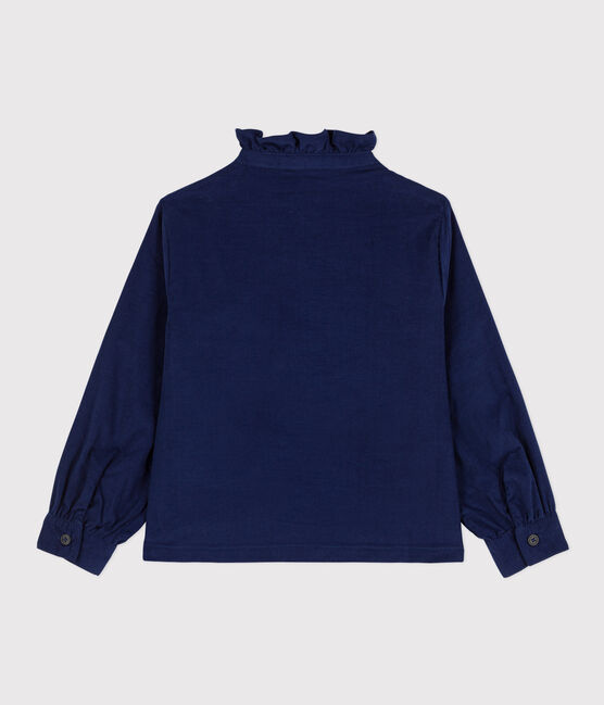 Blusa in velluto fine bambina BLEU FONCE