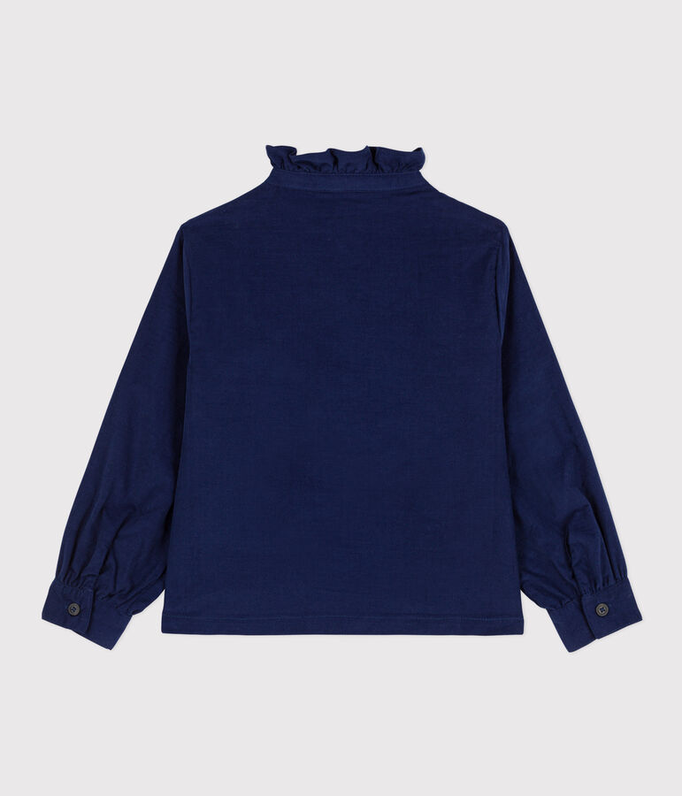 Blusa in velluto fine bambina blu