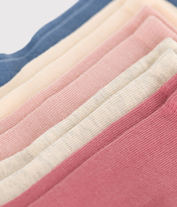 5 paia di calze in cotone tinta unita bambino multicolore