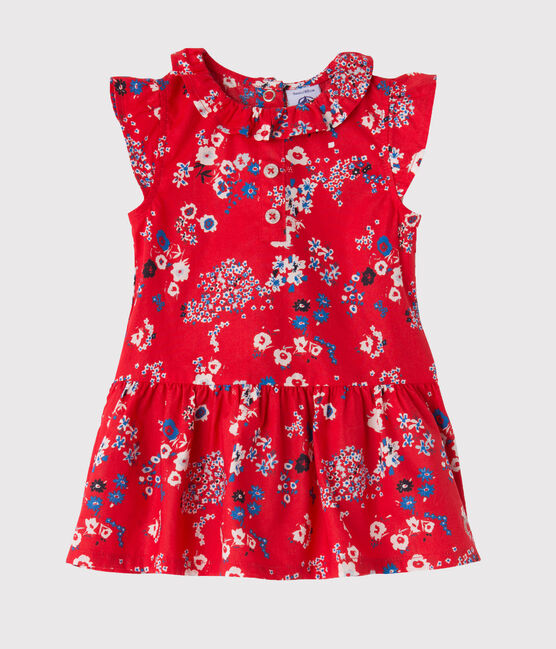 Robe bébé fille imprimée rosso PEPS/bianco MULTICO