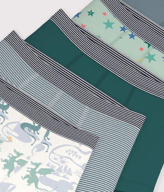 Set di boxer in cotone con stampa bambino multicolore