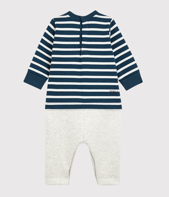 Tutina lunga Petit Bateau x Deyrolle blu SHADOW/ecru MULTICO