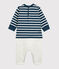 Tutina lunga Petit Bateau x Deyrolle blu SHADOW/ecru MULTICO