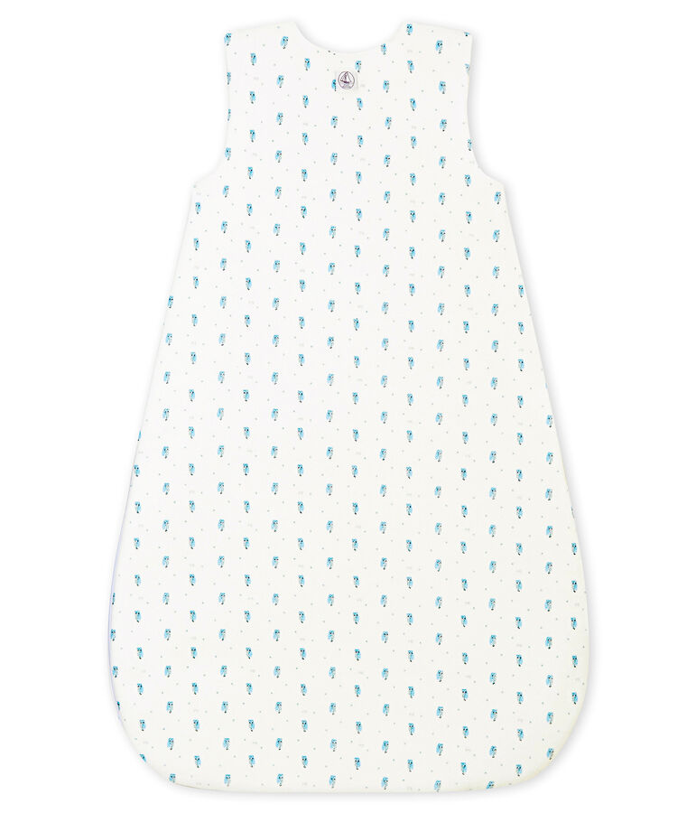 Sacco nanna stampato per beb&eacute; maschio in ciniglia bianco/multicolore