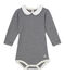 Body bebé femmina in millerighe blu SMOKING/beige COQUILLE