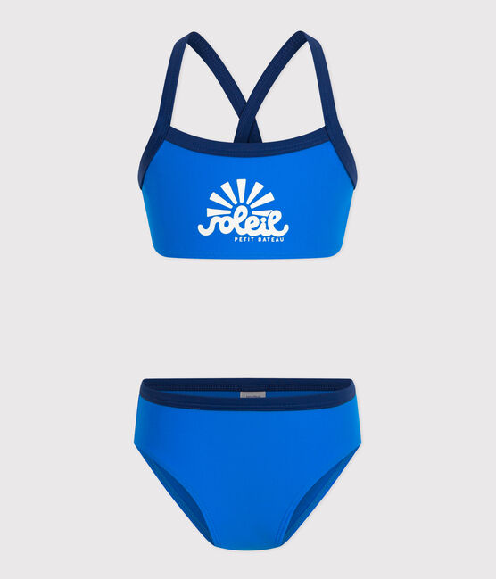 Costume a 2 pezzi bambina blu SURF