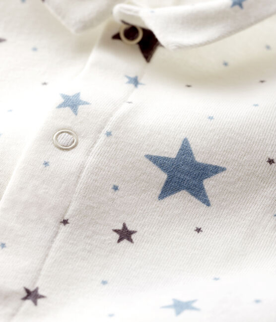 Body da neonato a stelline con colletto a costine bianco MARSHMALLOW/bianco MULTICO