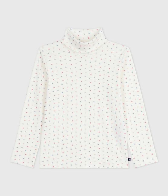 Dolcevita in cotone con stampa bambina bianco MARSHMALLOW/bianco MULTICO