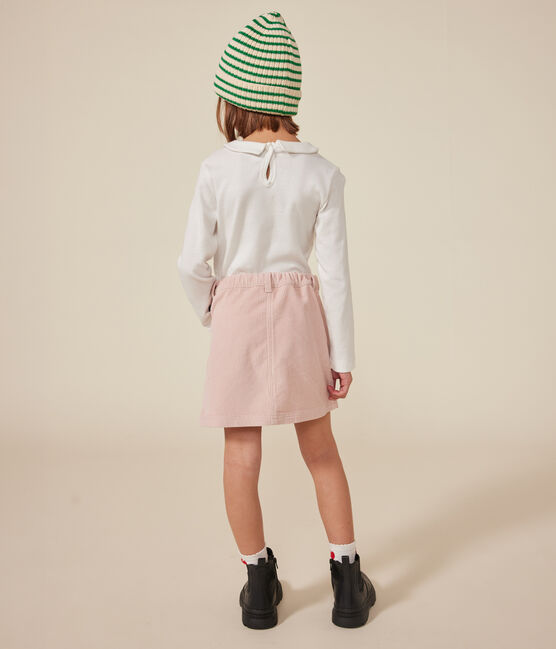 T-shirt maniche lunghe in cotone bambina bianco MARSHMALLOW