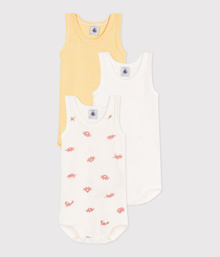 Set da 3 body senza maniche in cotone con granchio neonato variante 1