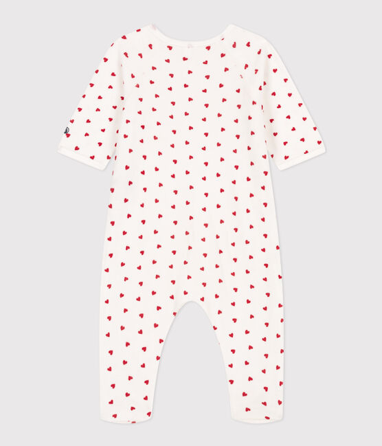 Pigiama bebè in ciniglia con cuore bianco MARSHMALLOW/rosso TERKUIT